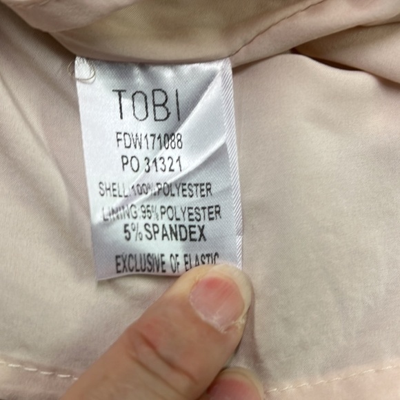 TOBI Naomi Plunge Neck Champagne/Gold Sequin Shift Mini Party Guest Dress SZ S - Picture 12 of 16